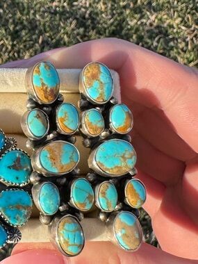 Turquoise cluster earrings